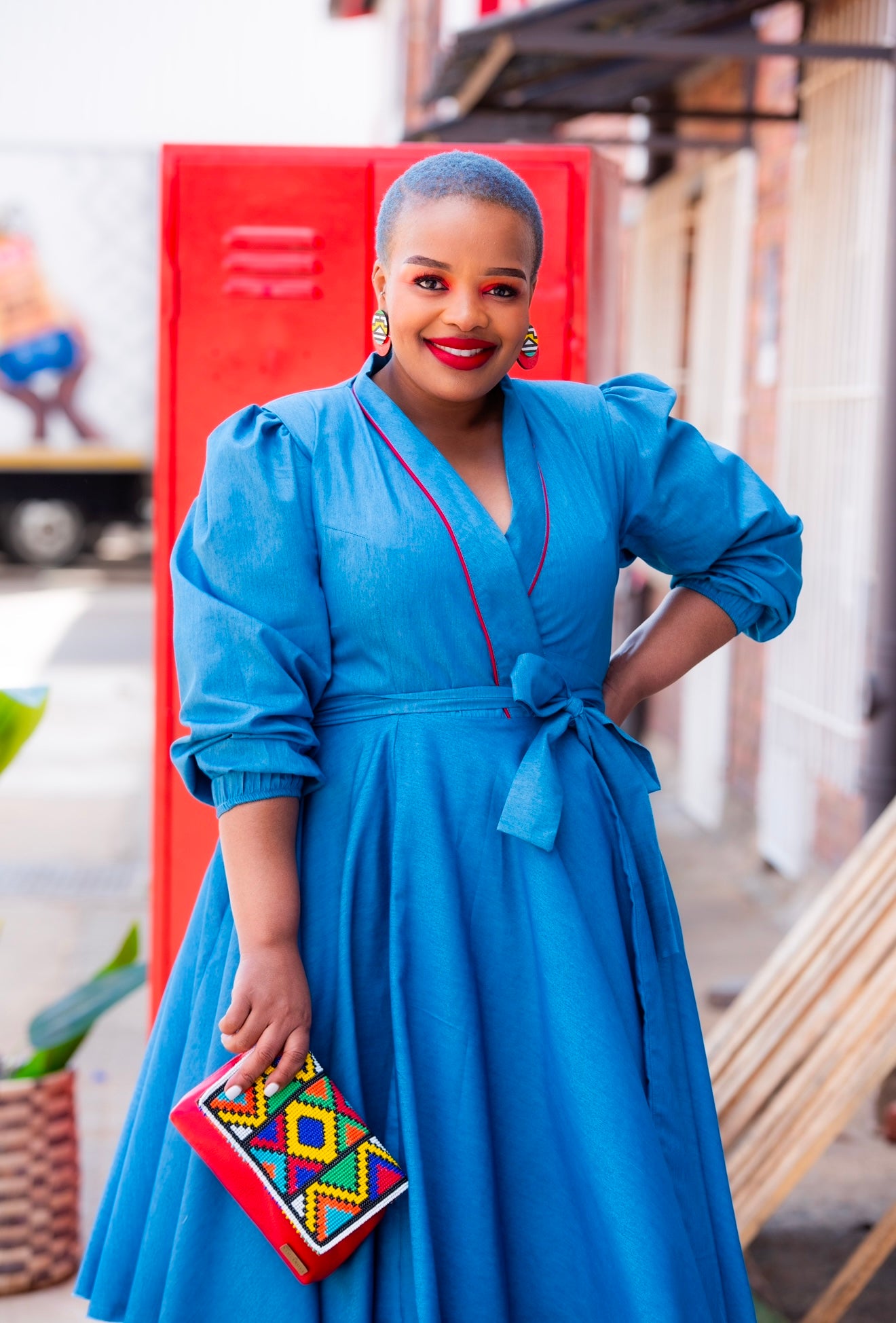 Nonhlanhla Denim Wrap Dress