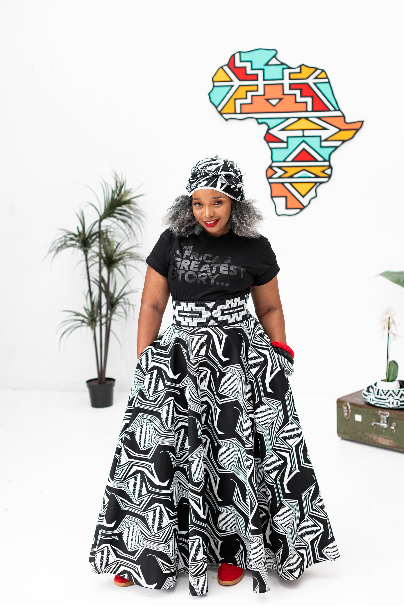 Monochrome Maxi Skirt