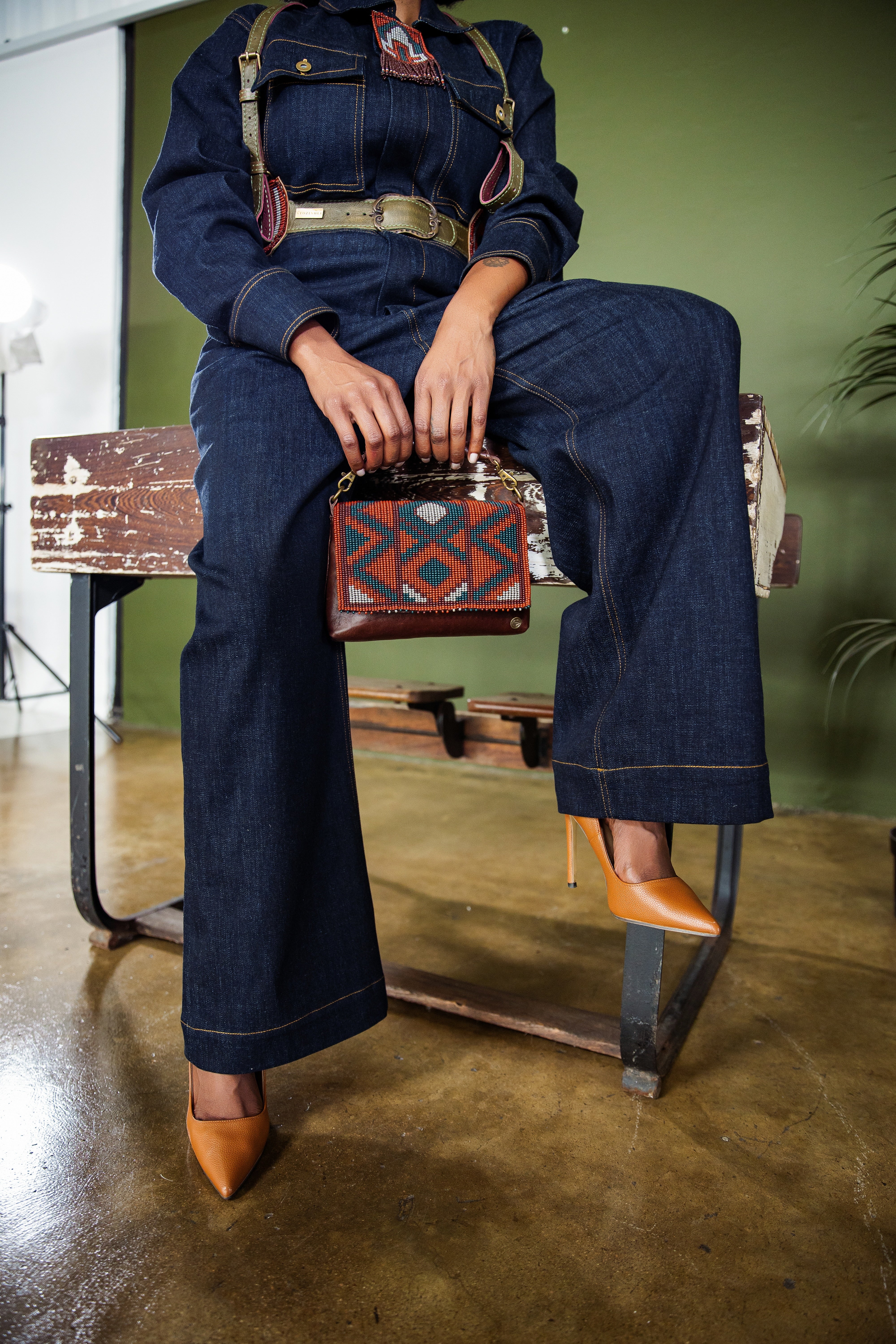 Military Brown Mini Sling Bag