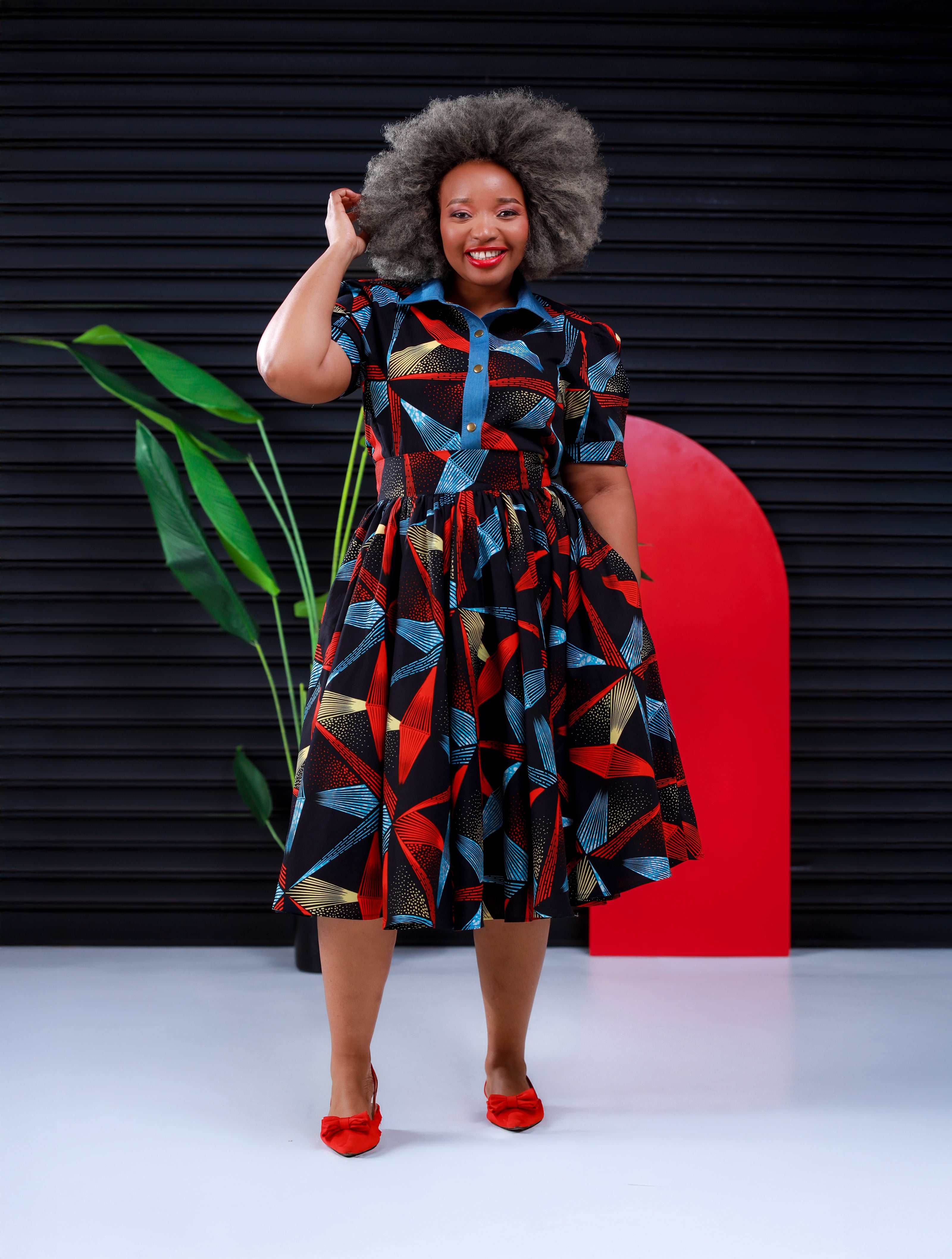 Print Gathered Skirt