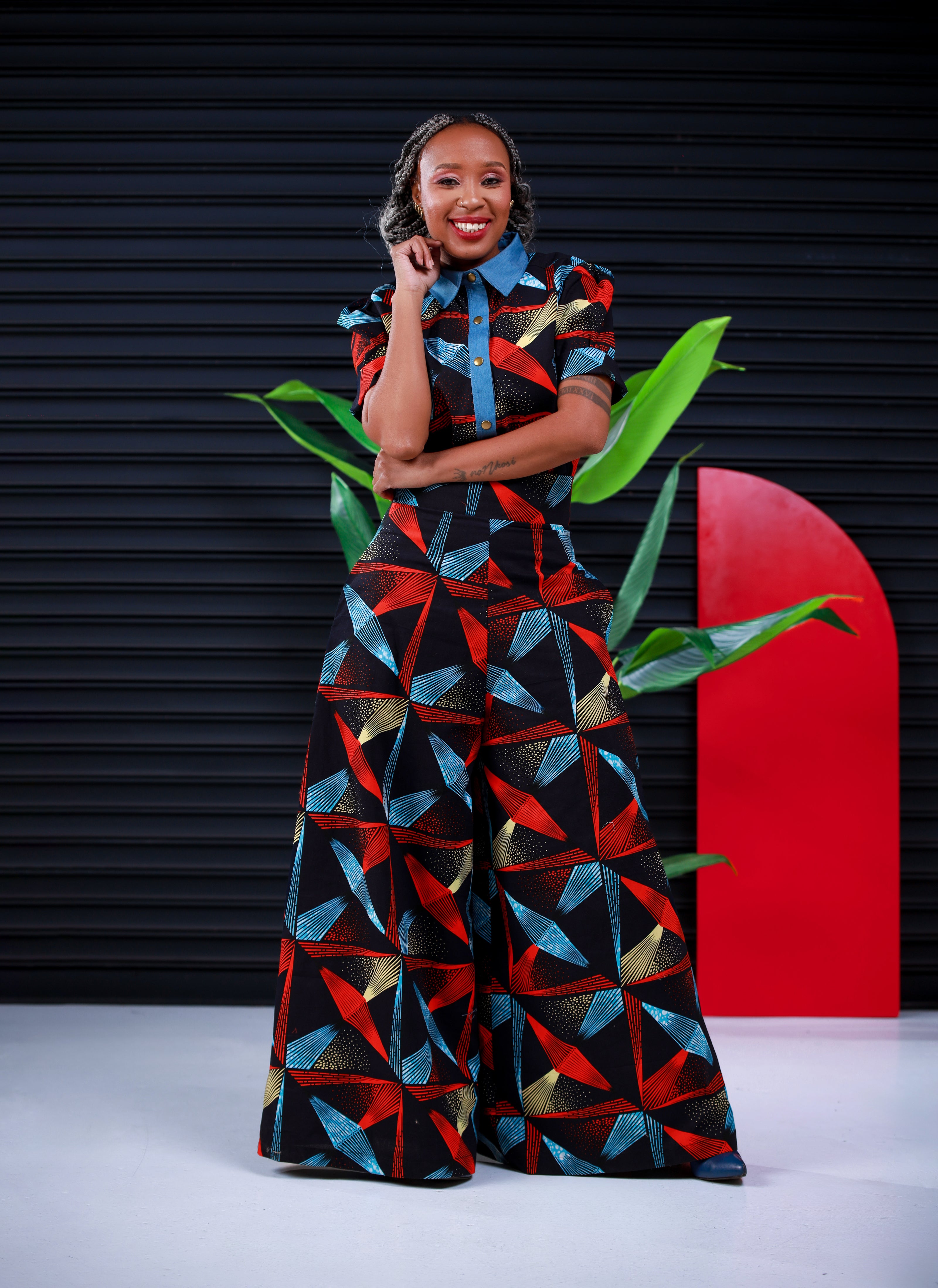 Bassie Wide Leg Print Pants