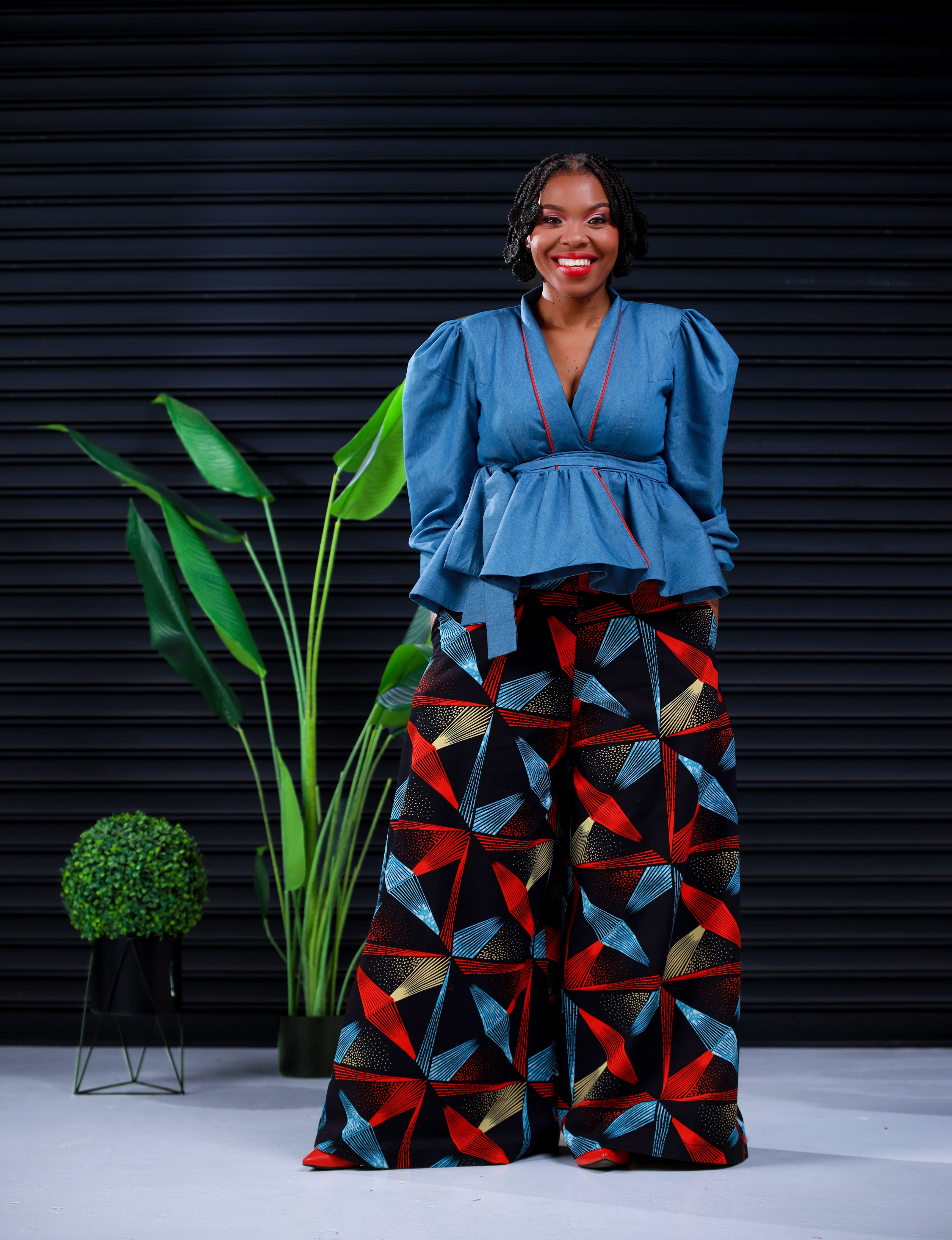 Bassie Wide Leg Print Pants