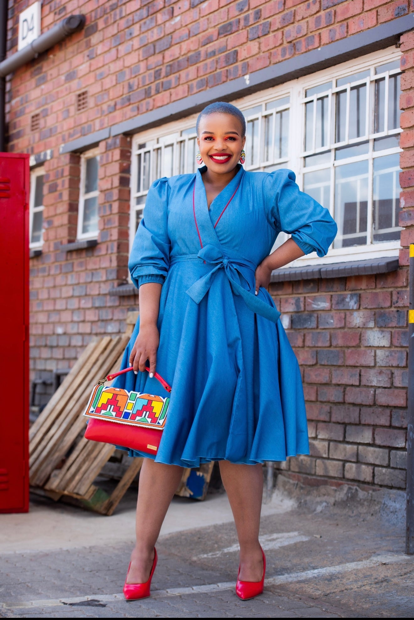 Nonhlanhla Denim Wrap Dress