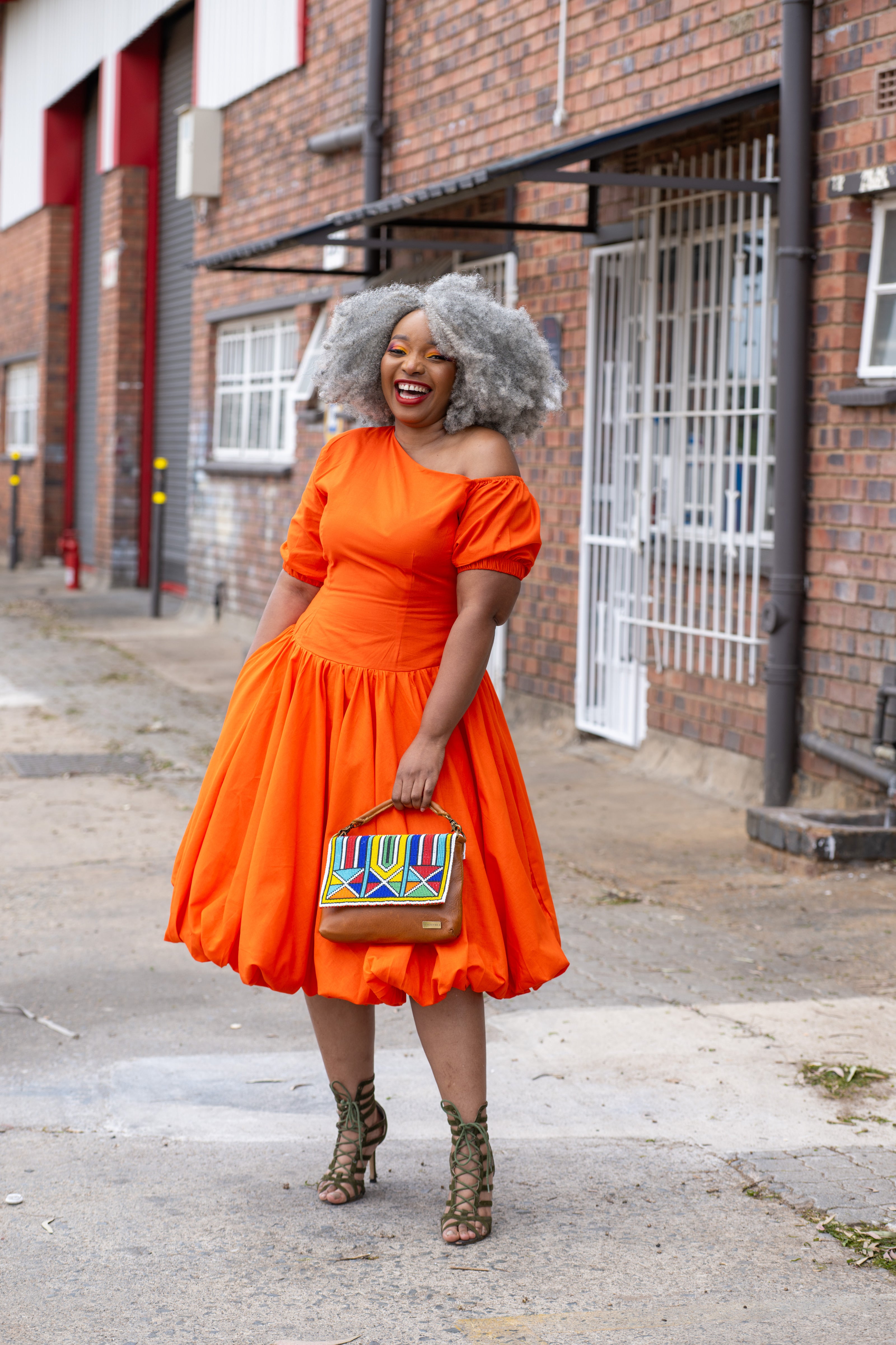 Orange Linen Dress