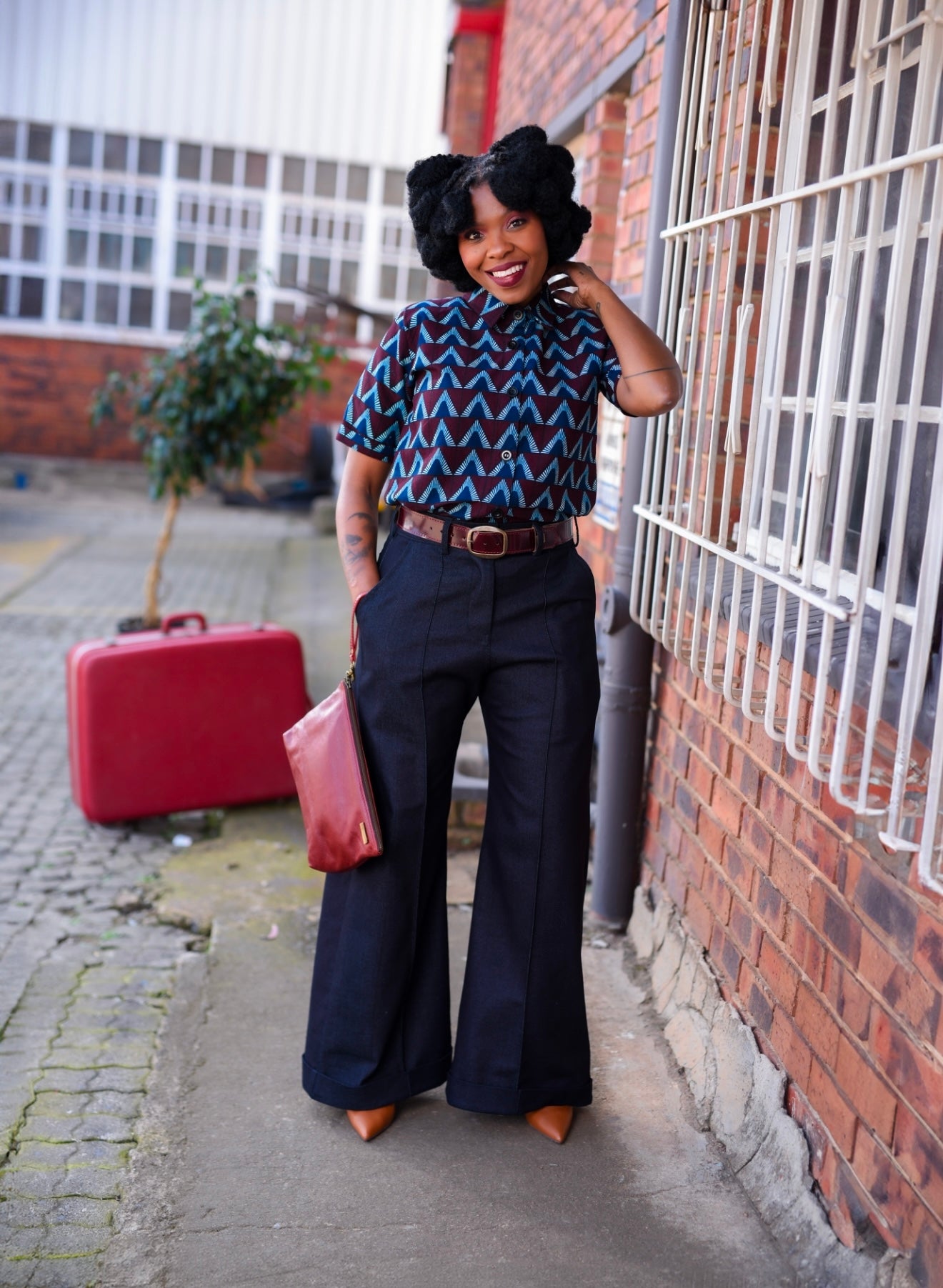 Nompumelelo Wide Leg Denim Pants