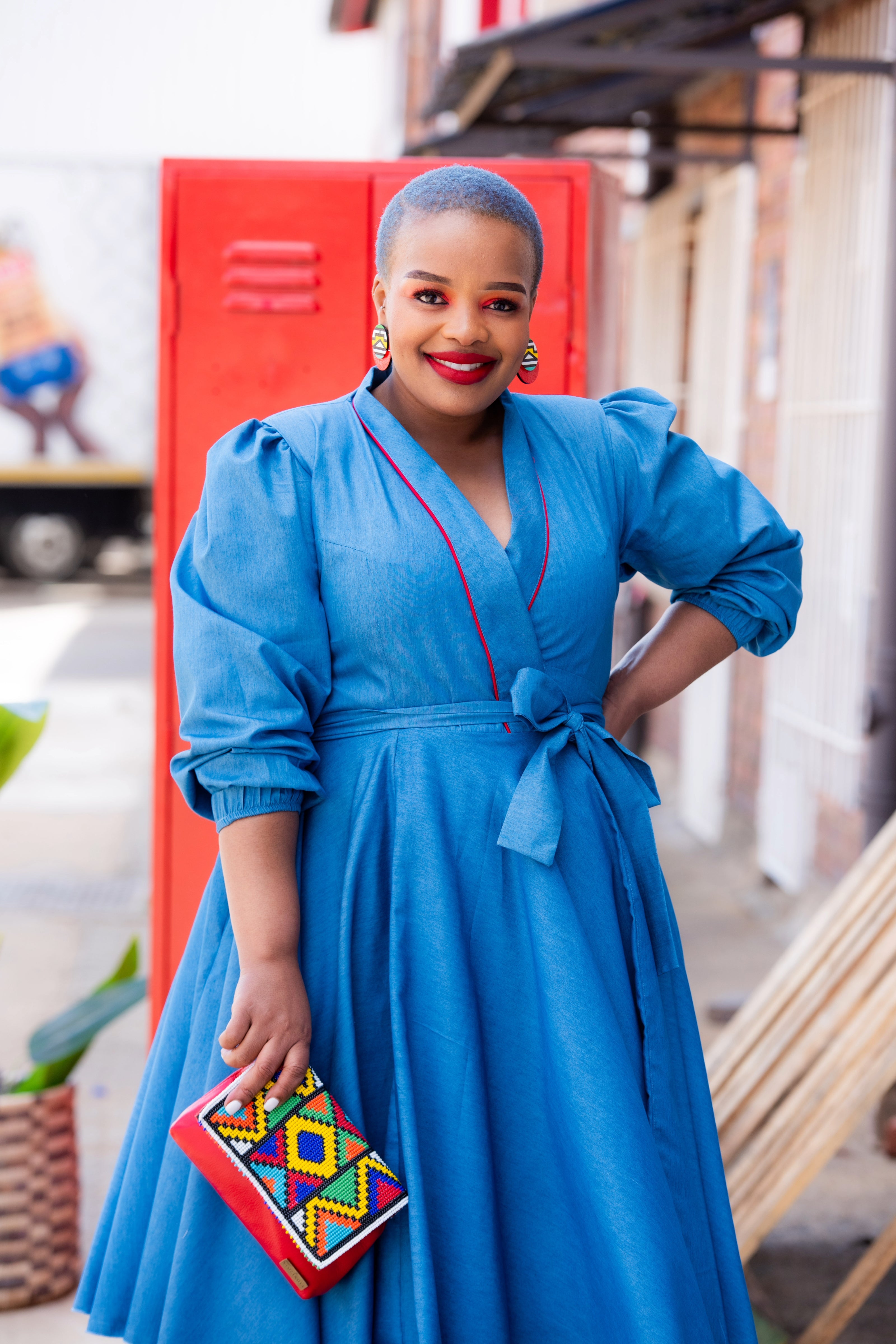 Nonhlanhla Denim Wrap Dress