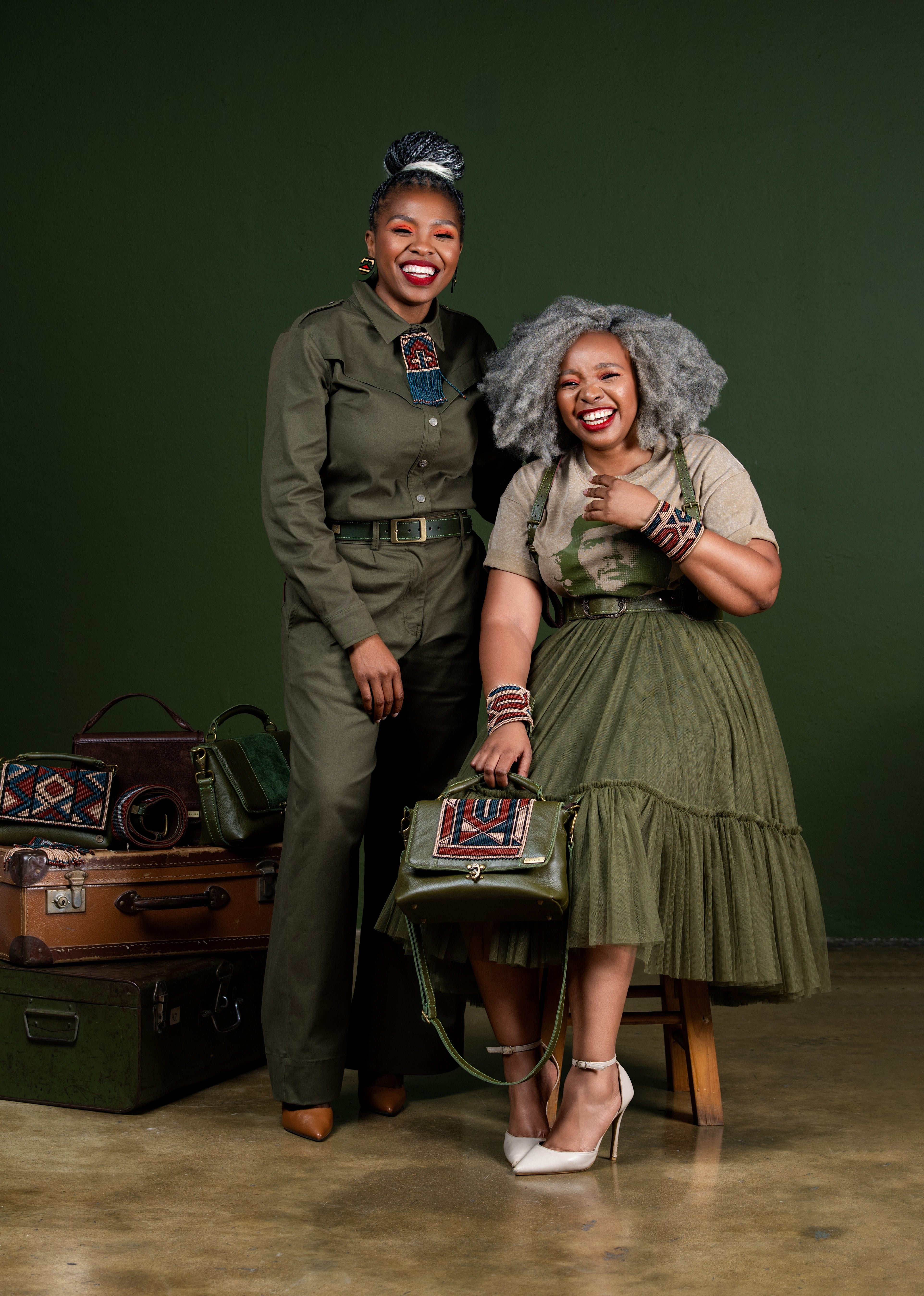 Military Beaded Postman Bag