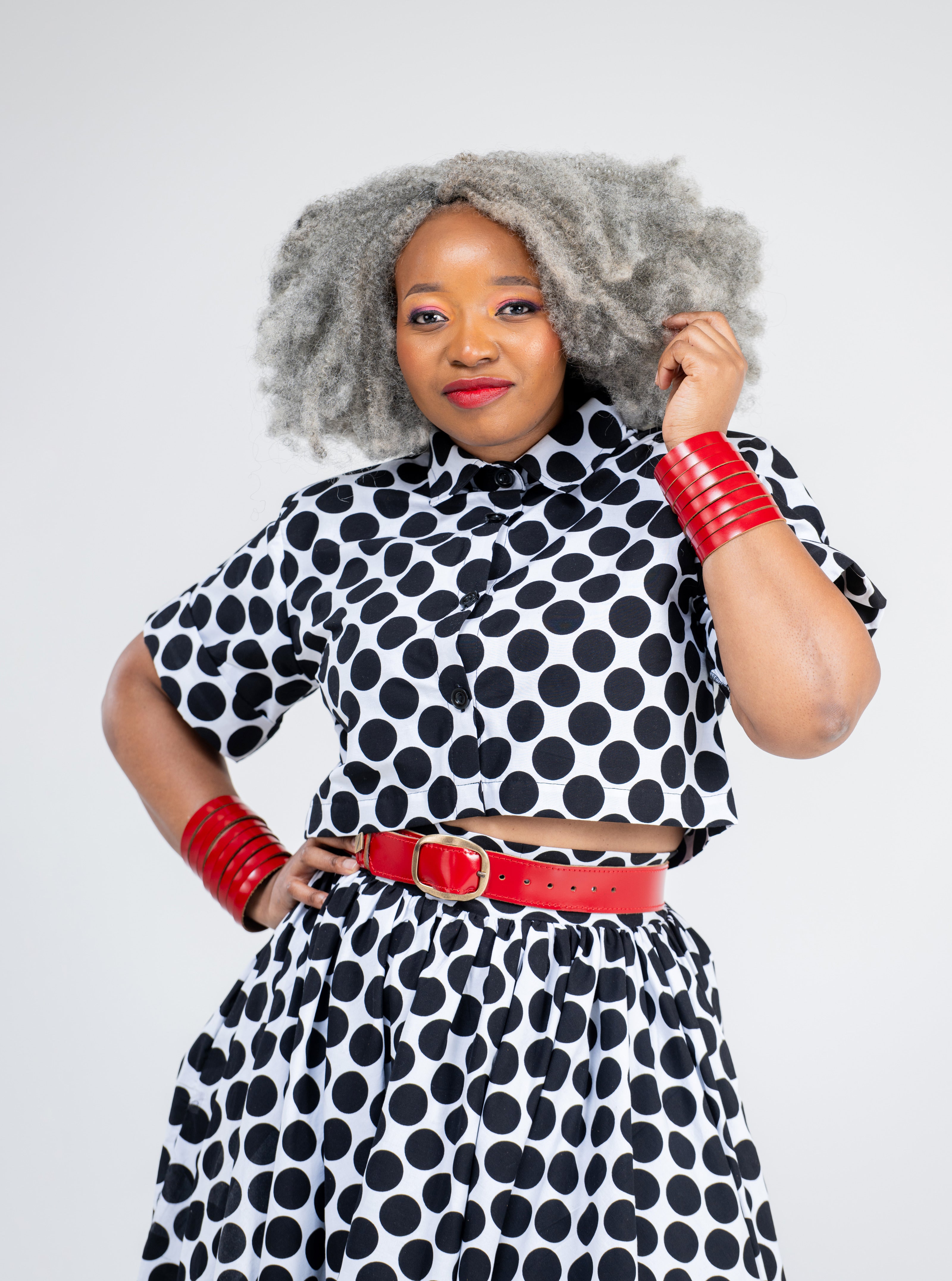 Nkanyezi Polka Dot Crop Shirt