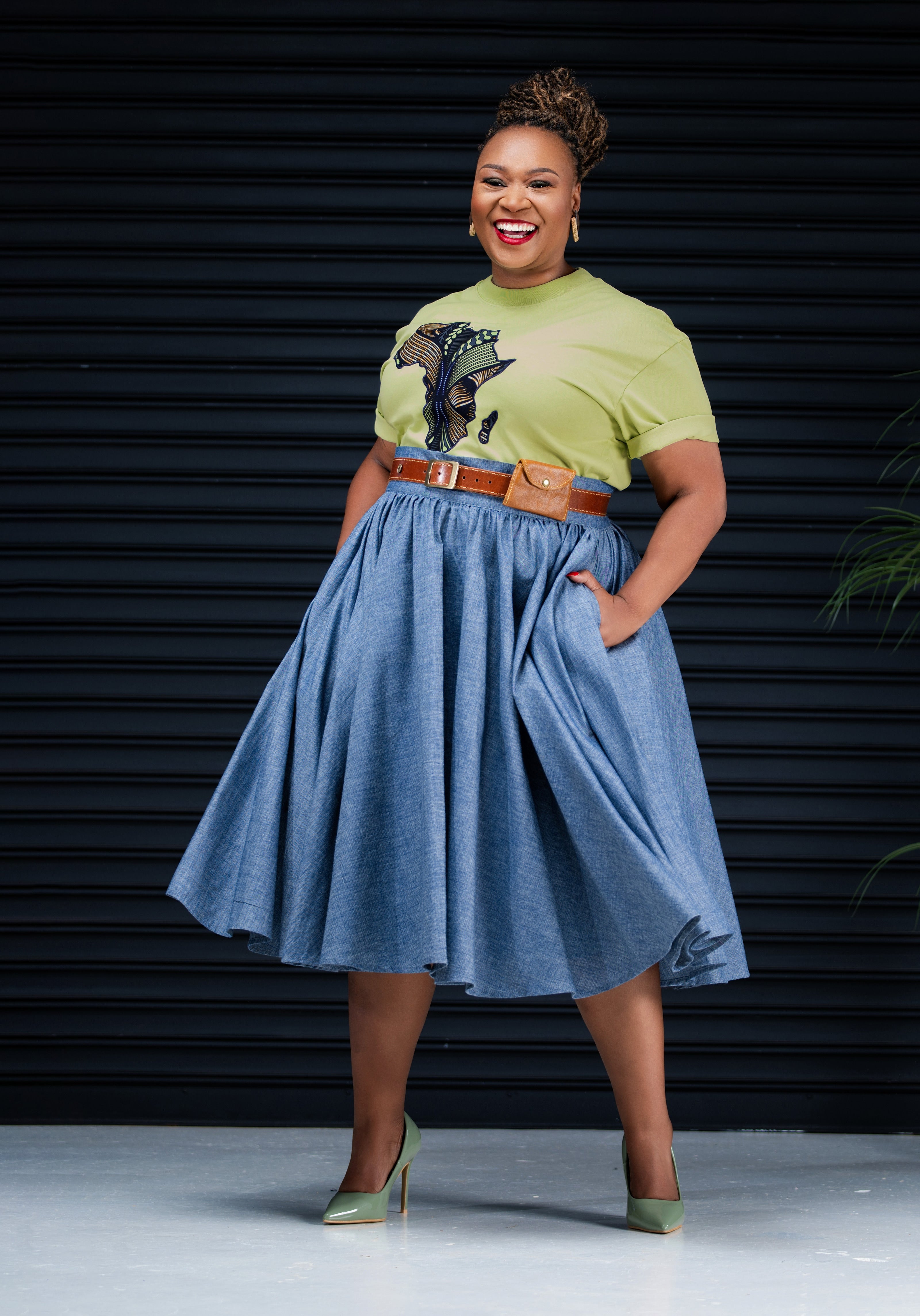 Nobantu Denim Linen Skirt