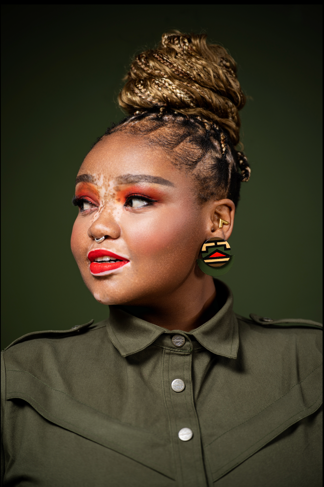 Military Ndebele Painted Earrings