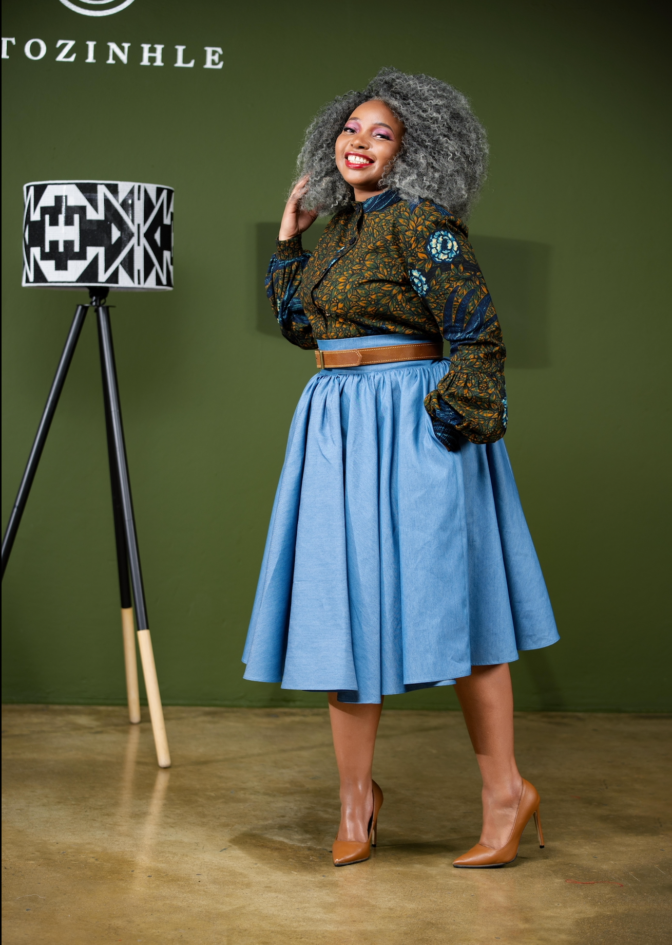 Nompumelelo Denim Gathered Skirt