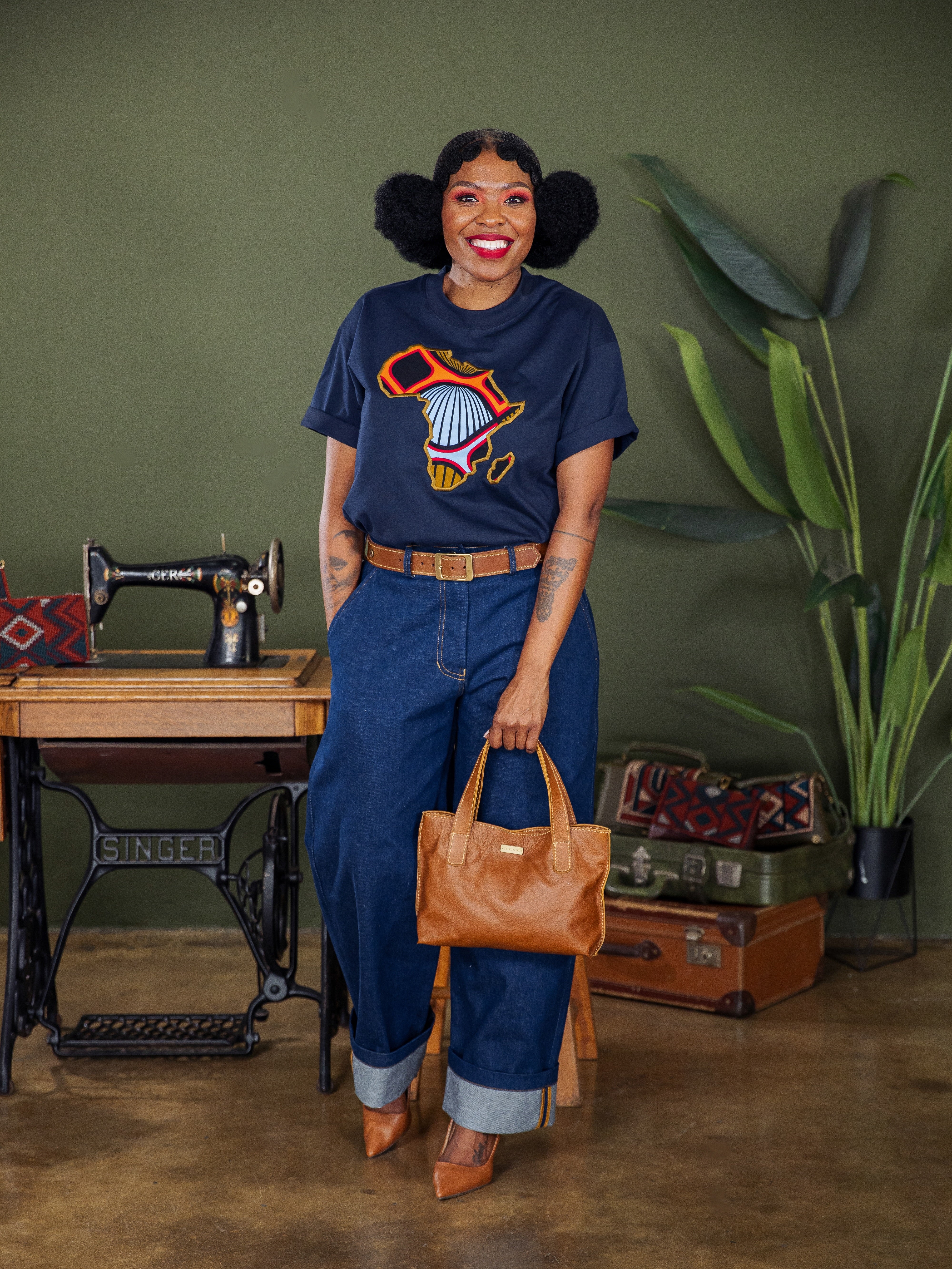 Olwethu Africa Navy  T-Shirt