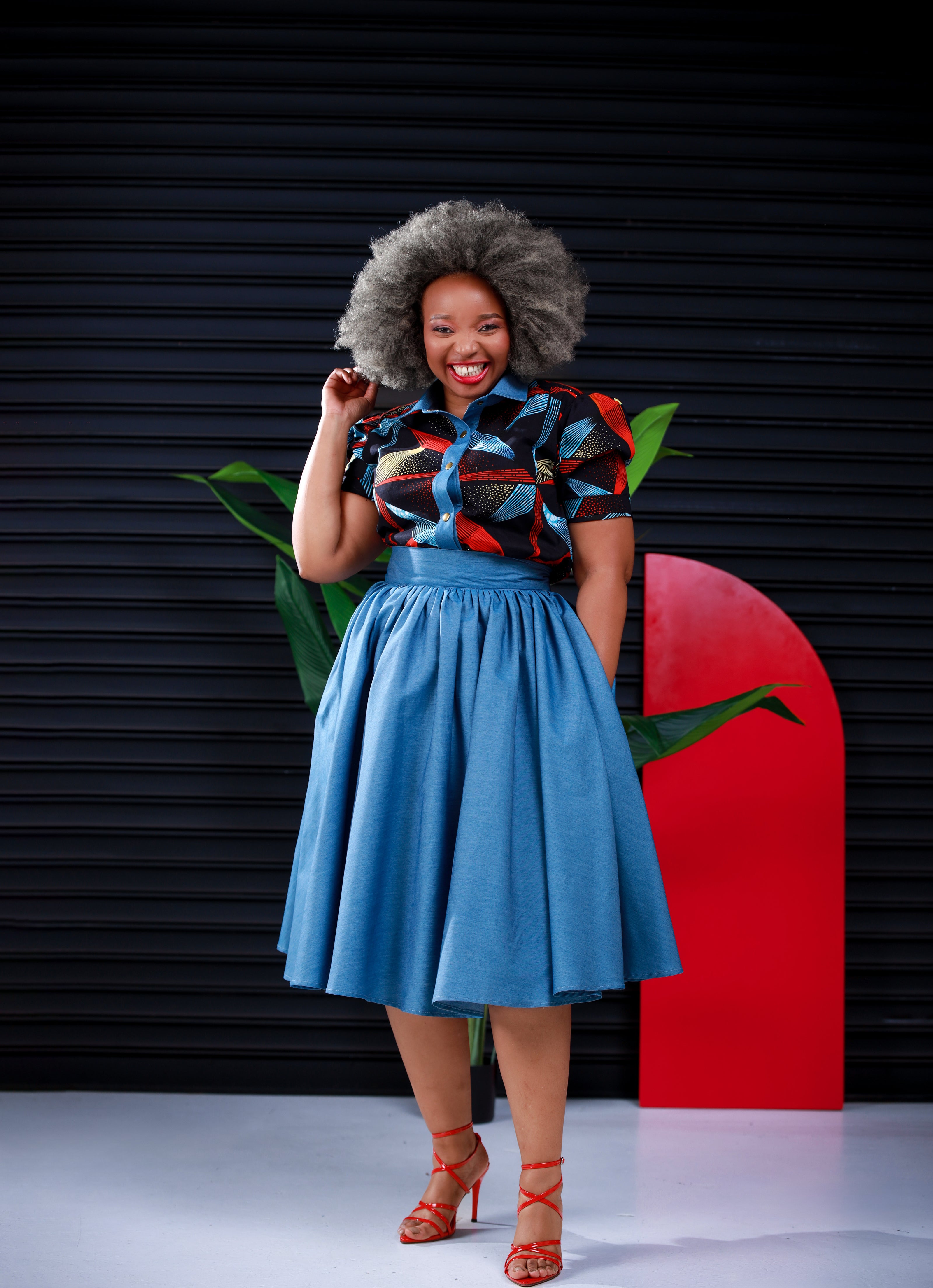 Nhlanhla Denim Gathered  Skirt