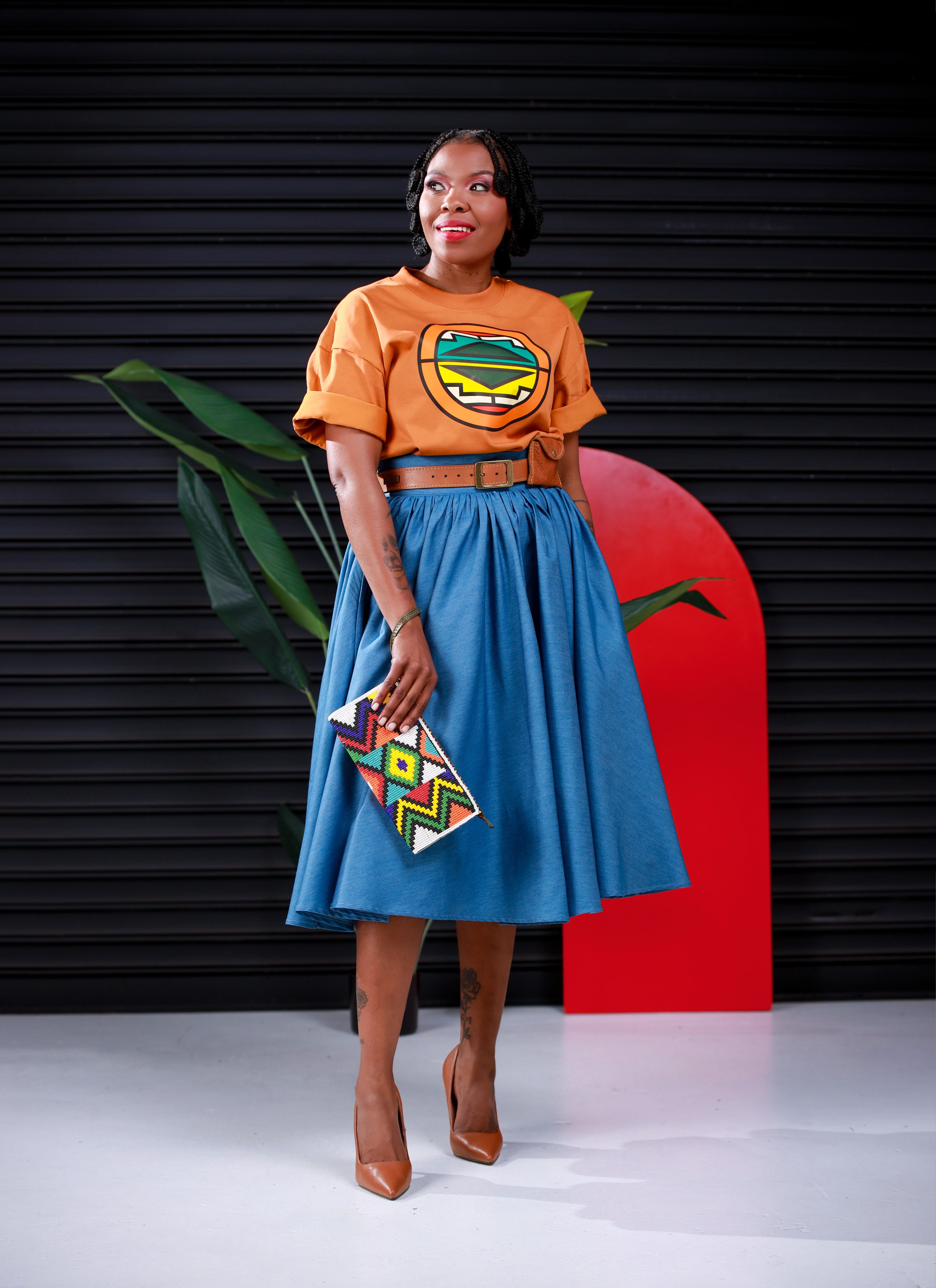 Nhlanhla Denim Gathered  Skirt