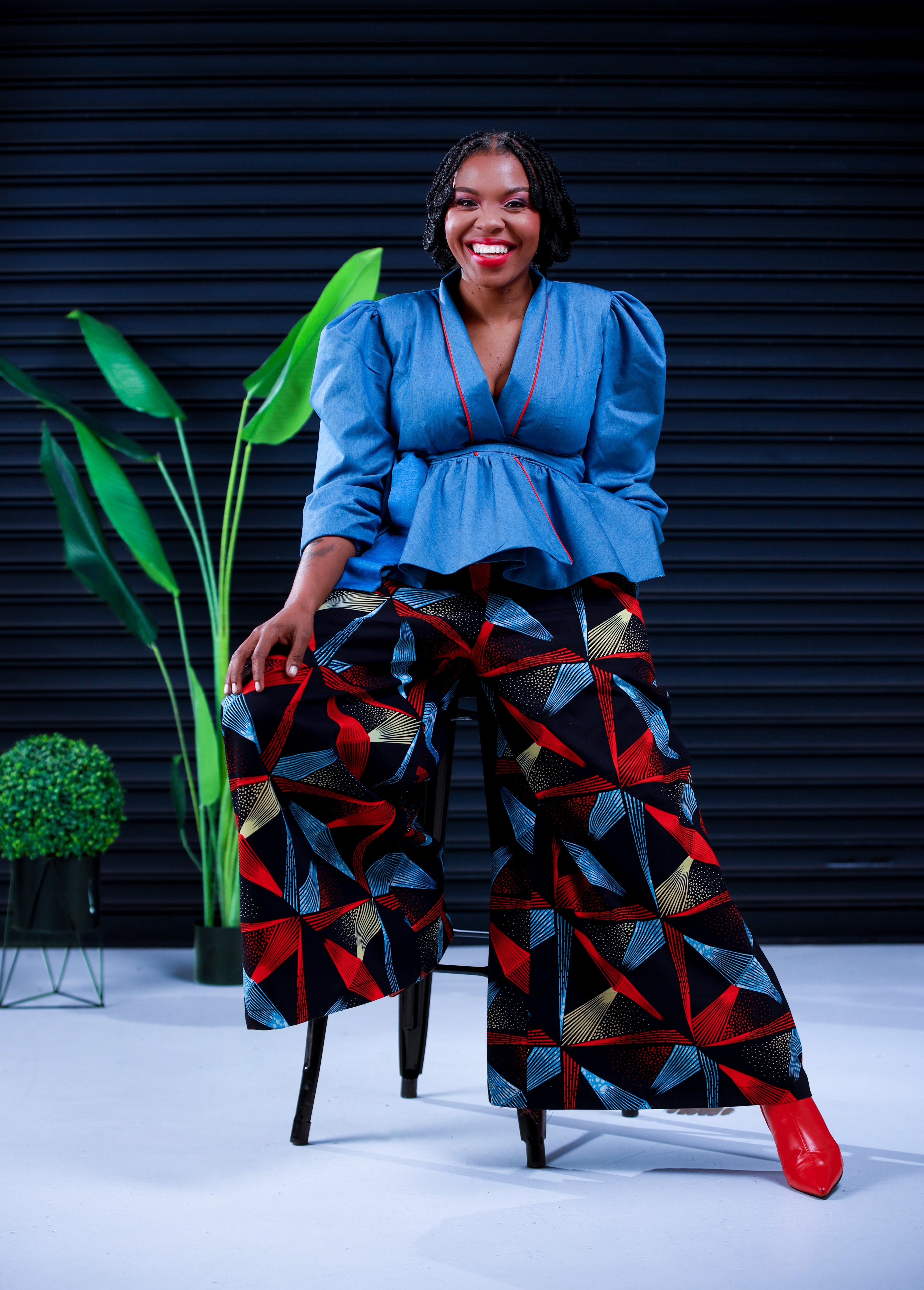 Nonhlanhla Denim Peplum Top