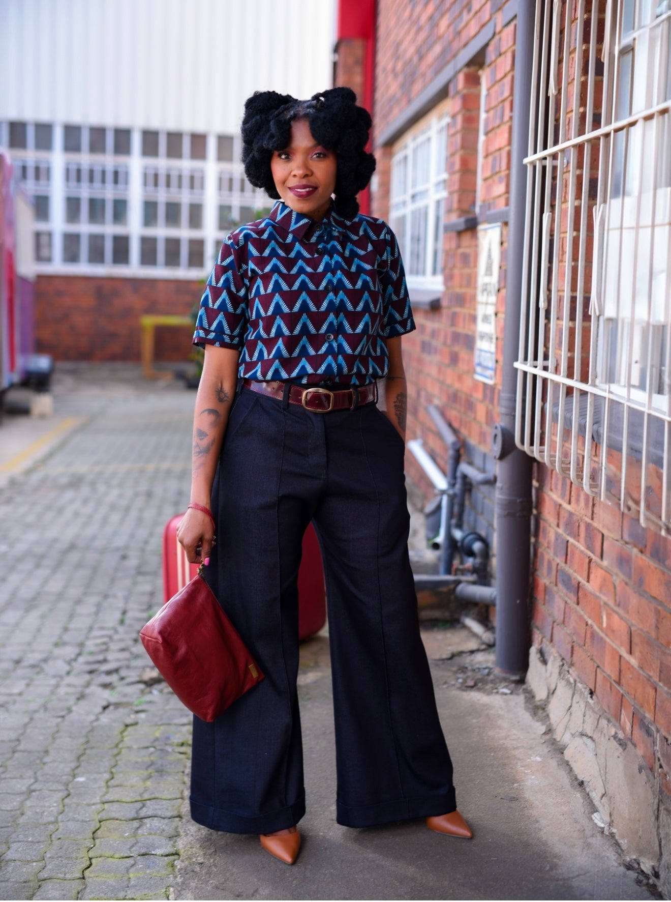 Nompumelelo Wide Leg Denim Pants