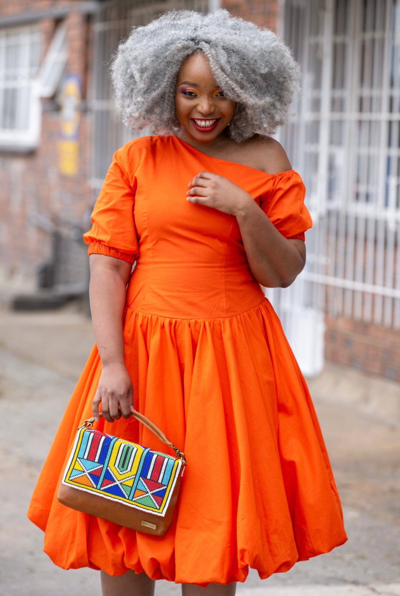 Orange Linen Dress