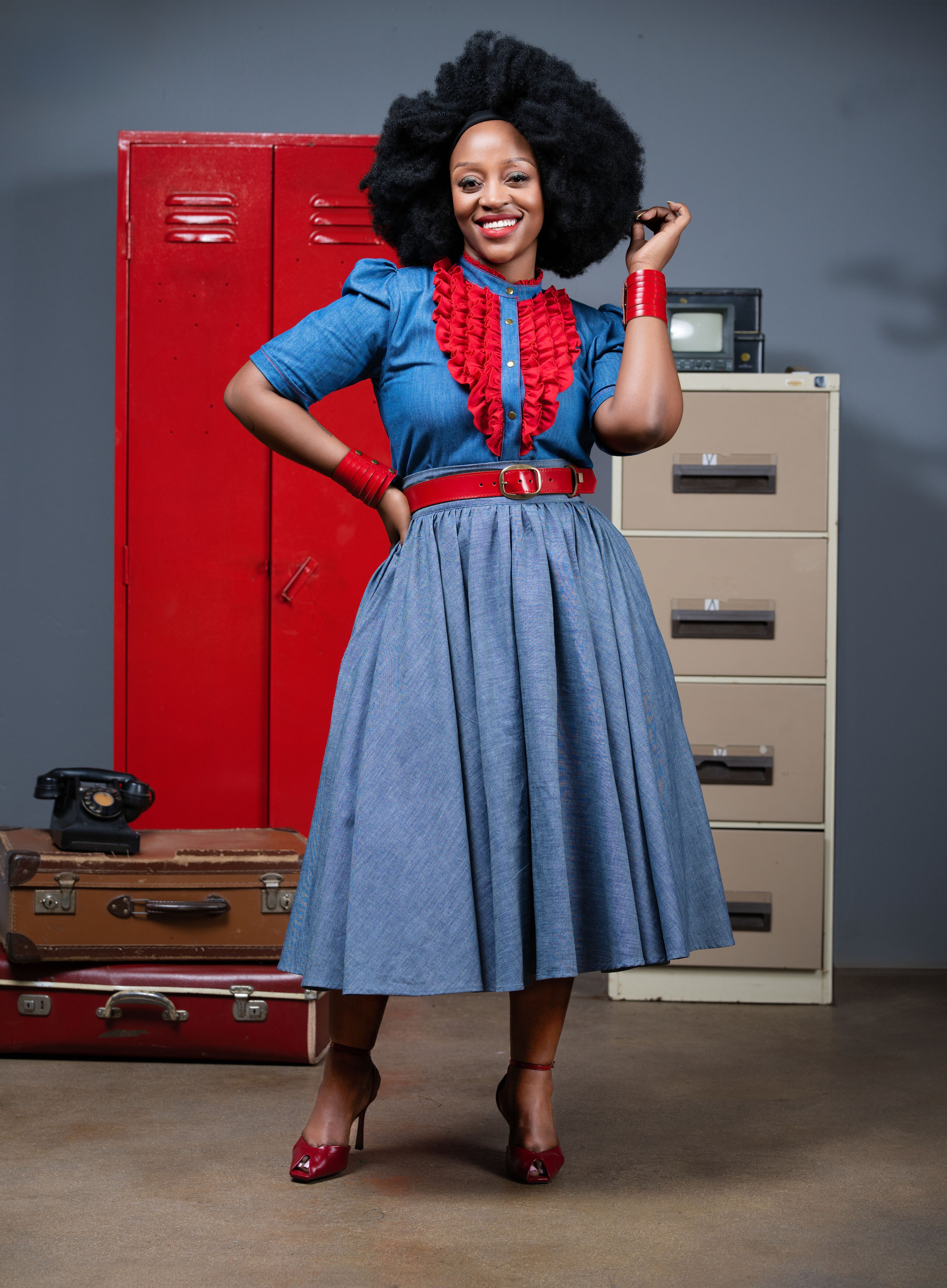 Nobantu Denim Linen Skirt