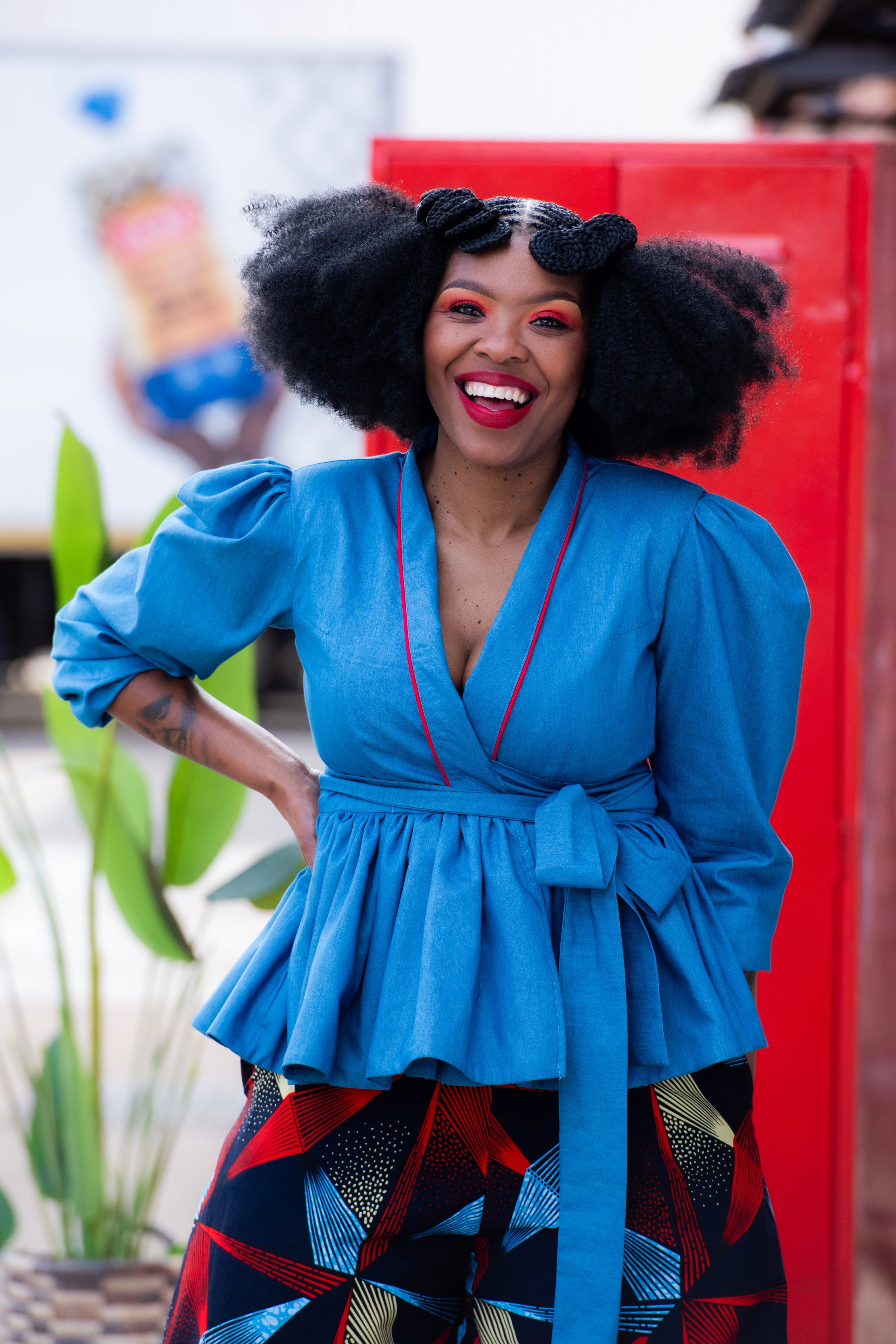 Nonhlanhla Denim Peplum Top