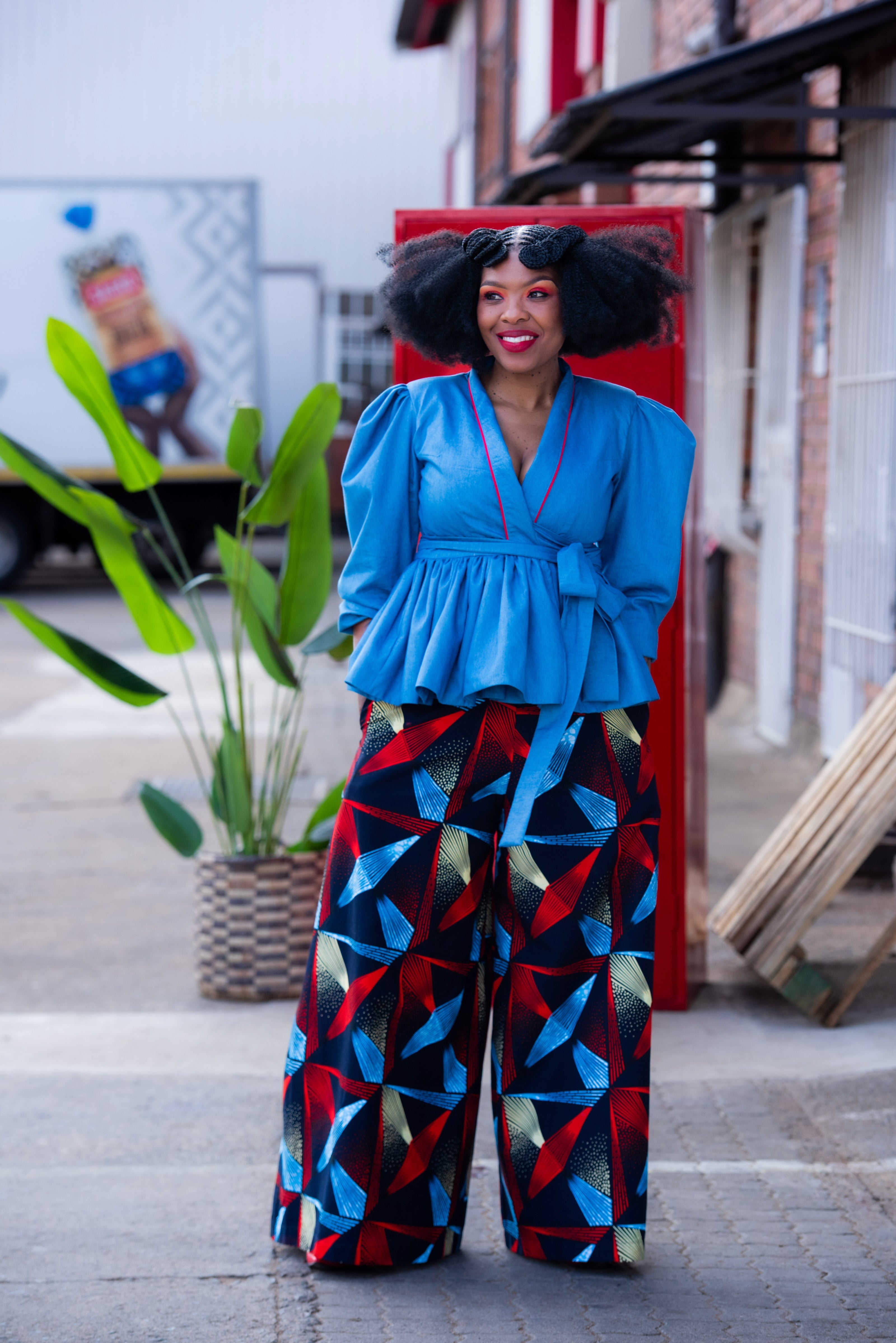 Bassie Wide Leg Print Pants