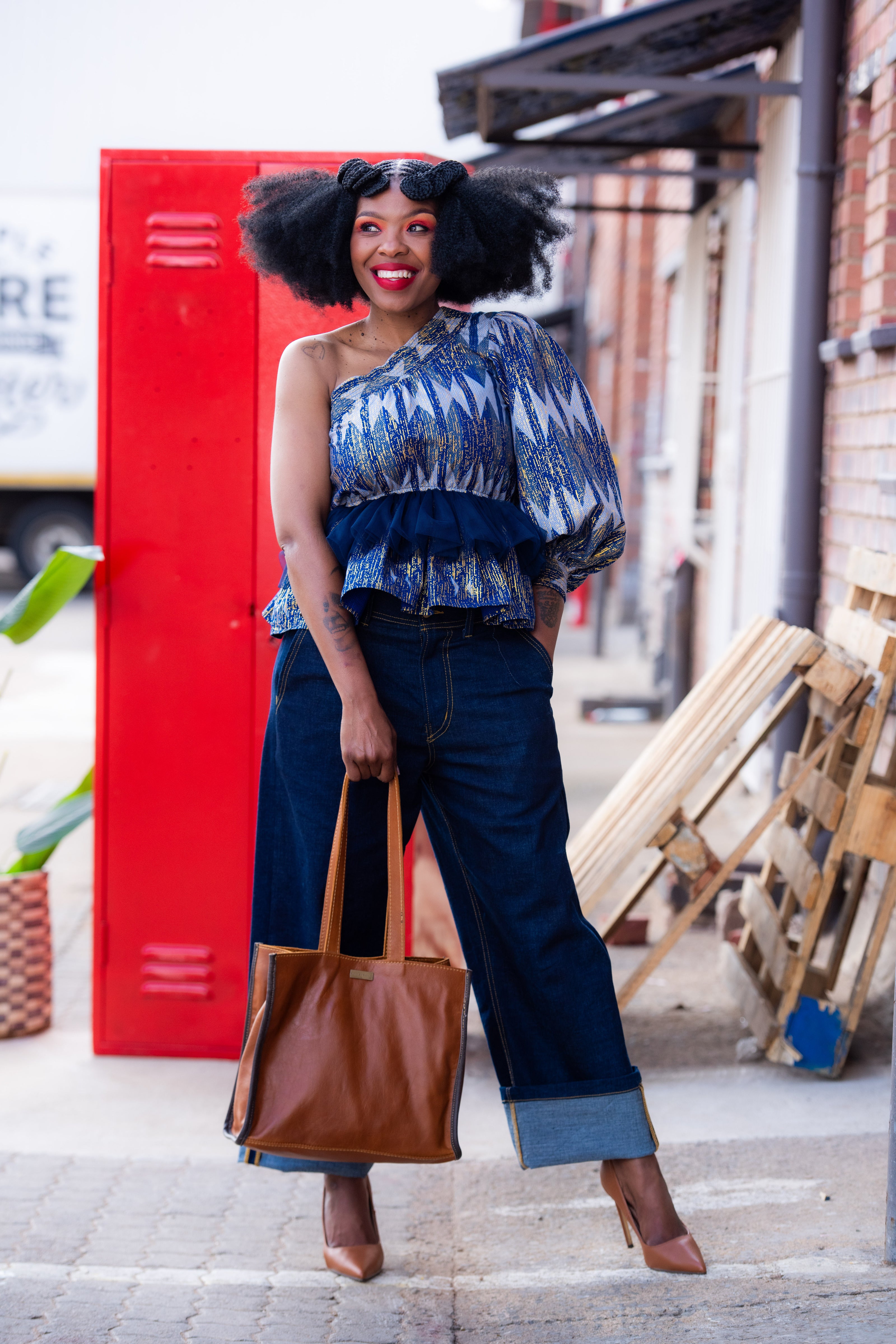 Grace One Sleeve Peplum Top