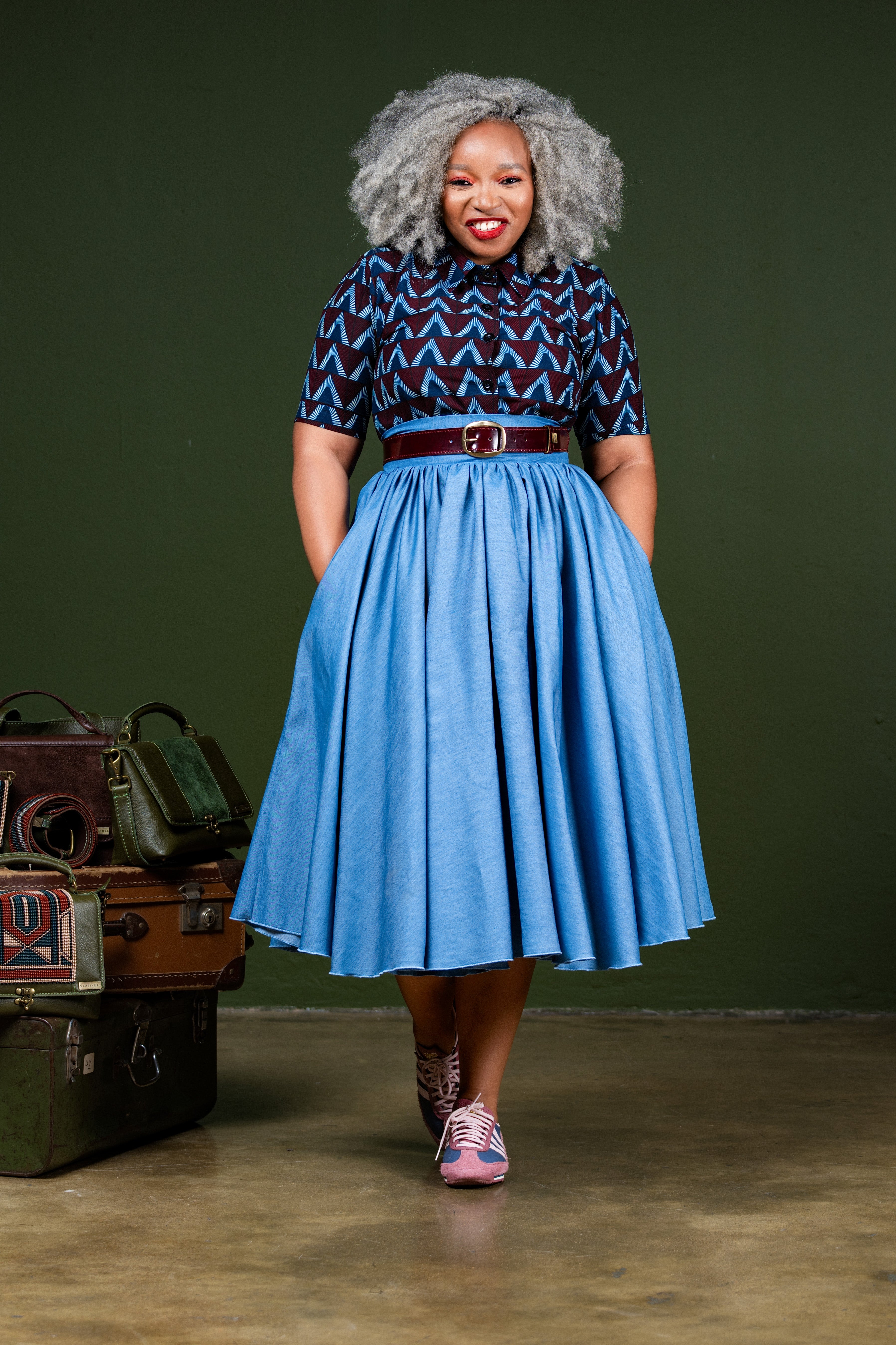 Nompumelelo Denim Gathered Skirt
