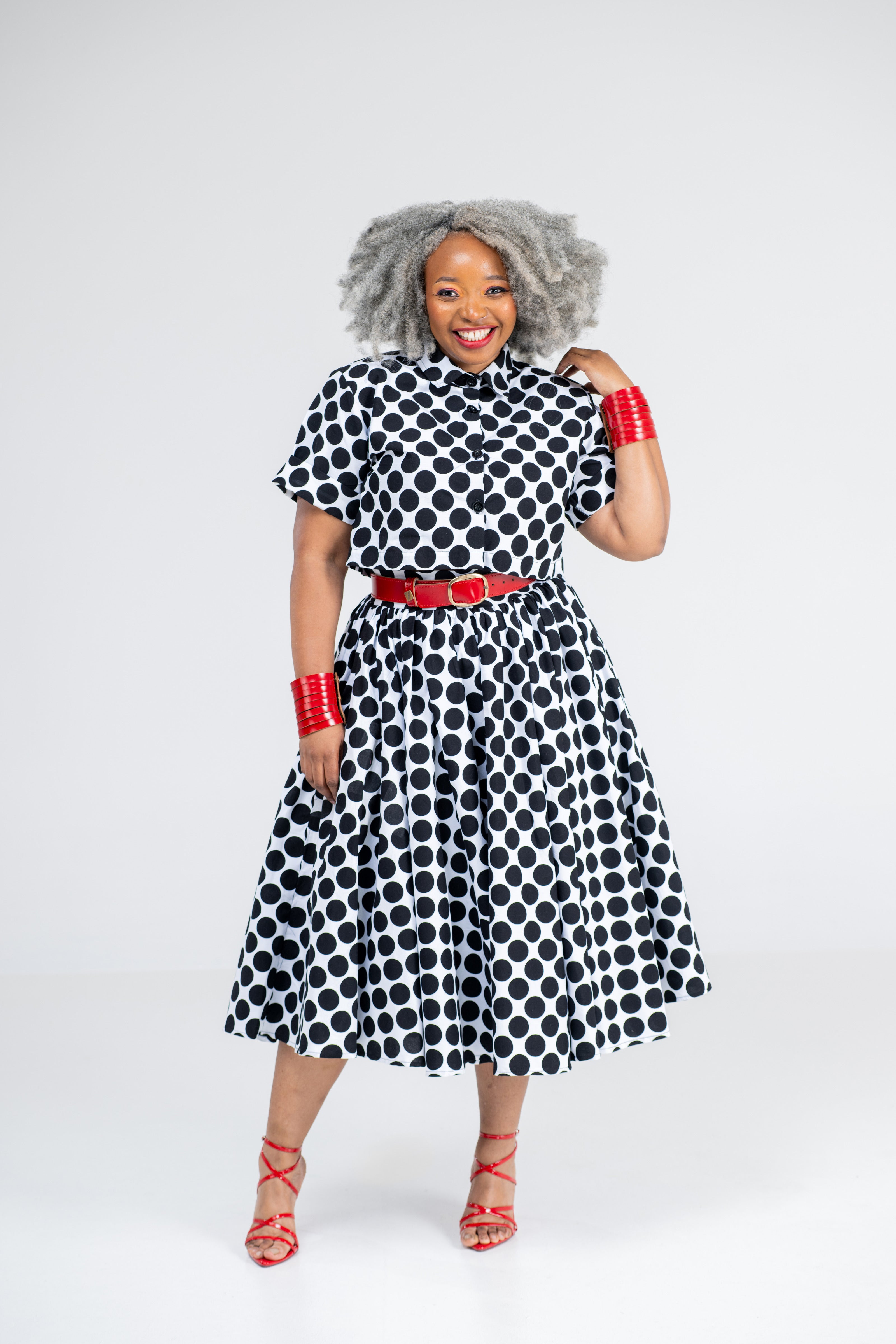 Nkanyezi Polka Dot Flare Skirt