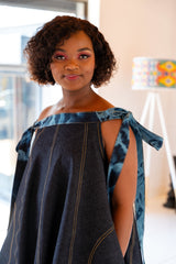 Off-Shoulder Denim Dress