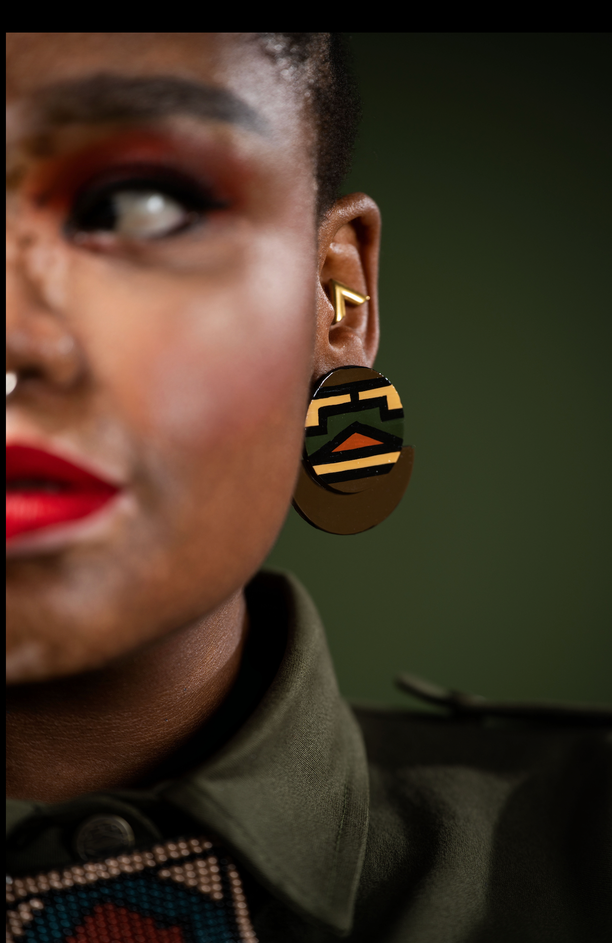 Military  Ndebele Painted Earrings