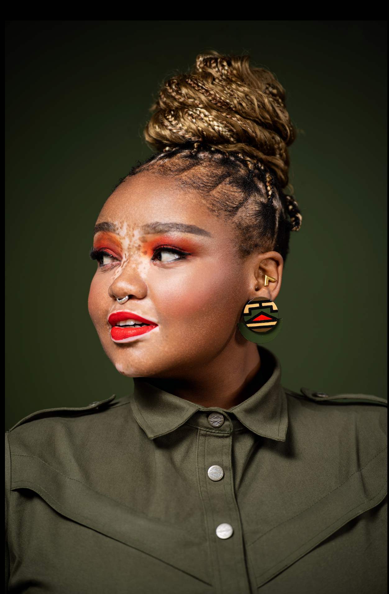 Military  Ndebele Painted Earrings