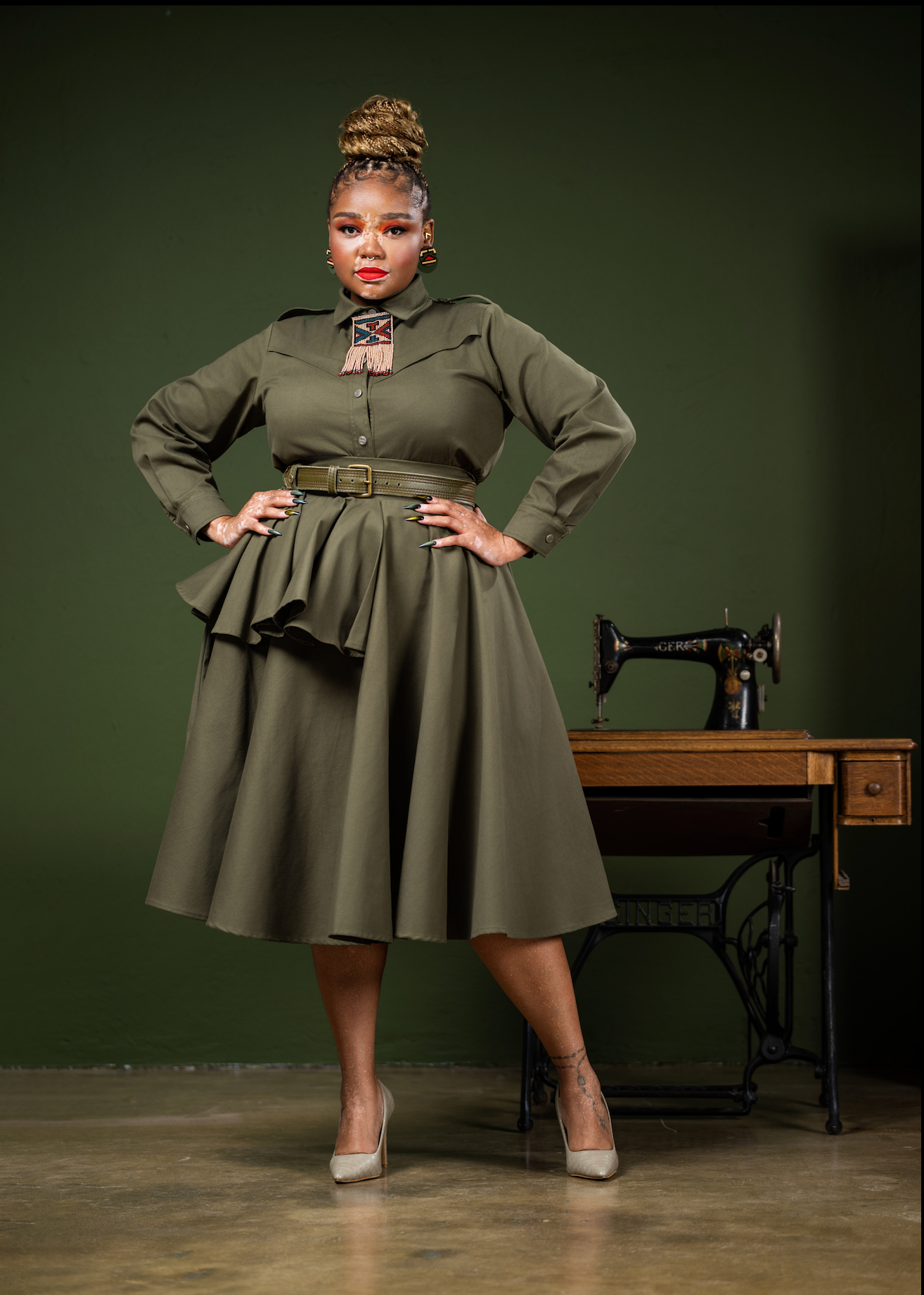 Grace Military Peplum Skirt