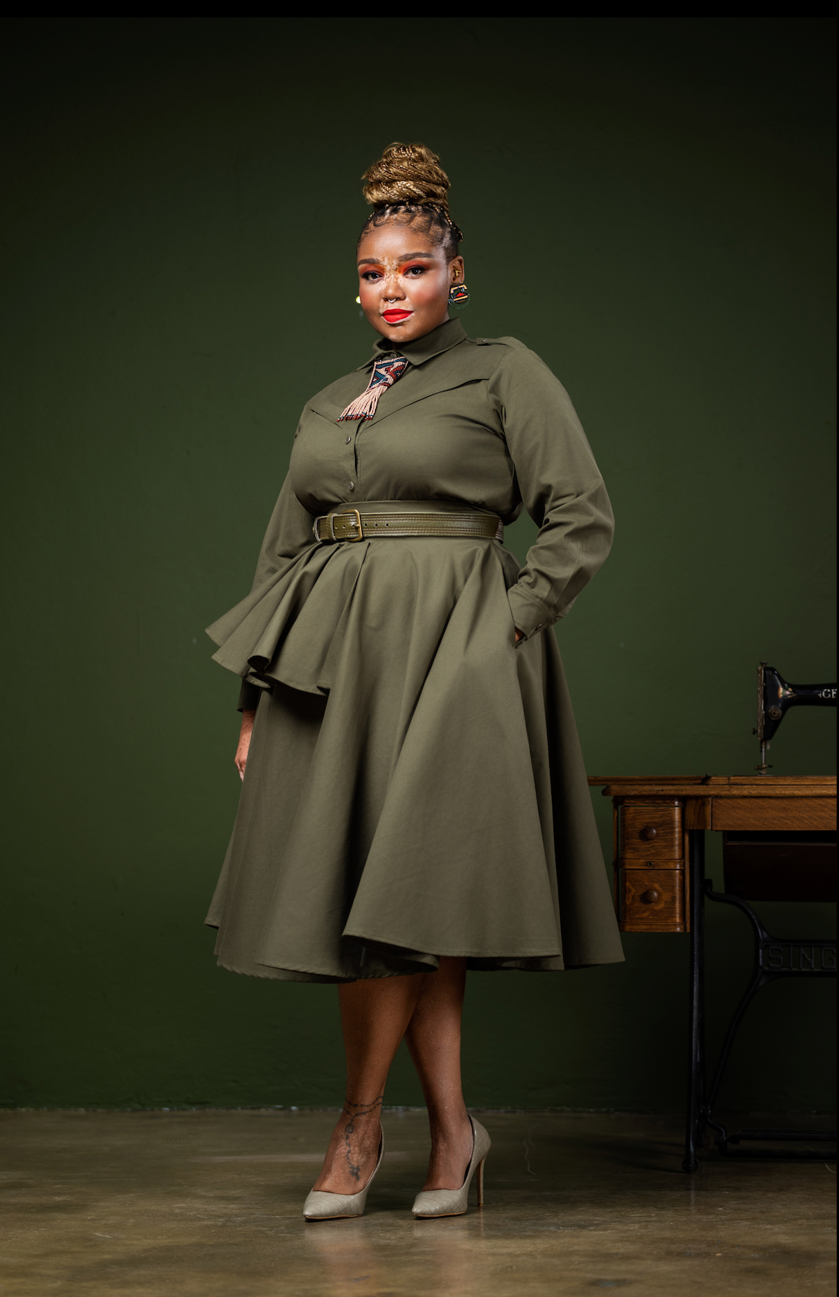 Grace Military Peplum Skirt