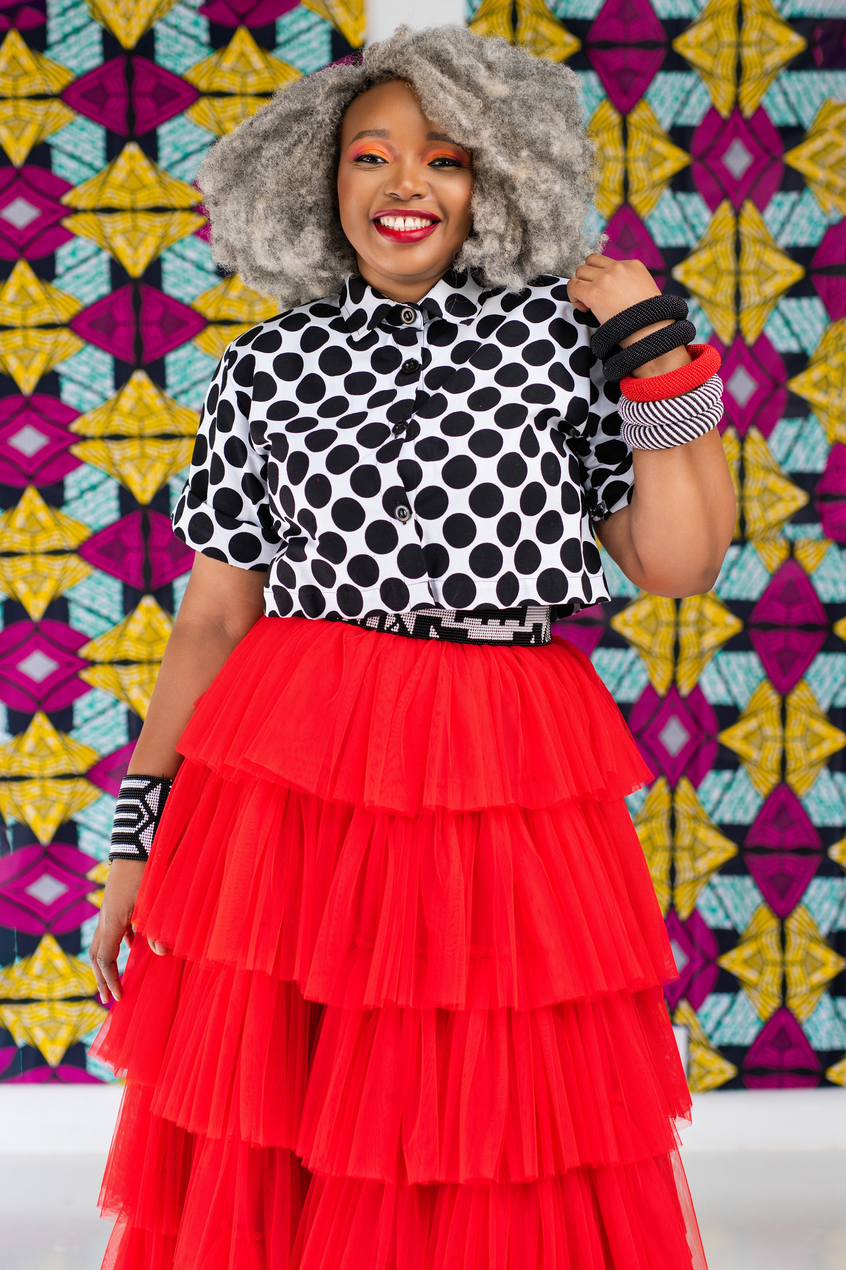 Nkanyezi Polka Dot Crop Shirt