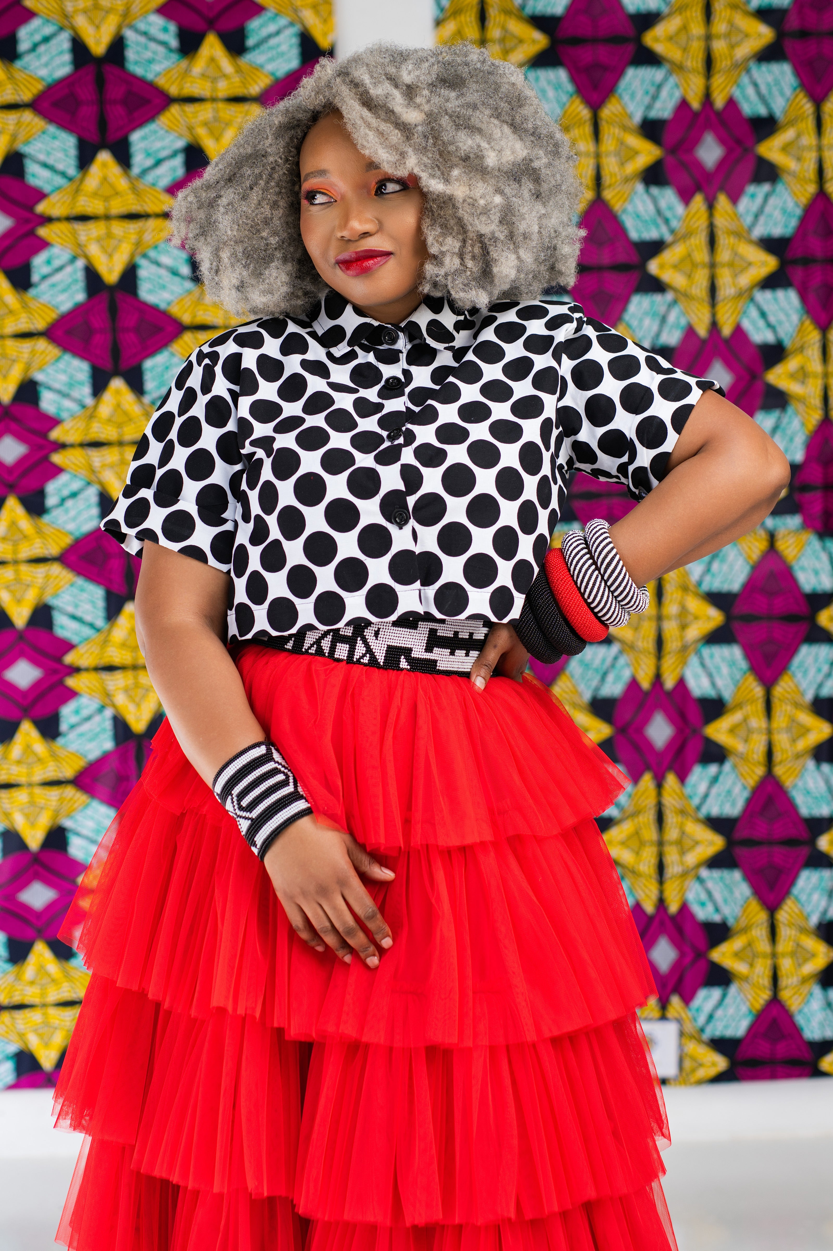 Nkanyezi Polka Dot Crop Shirt